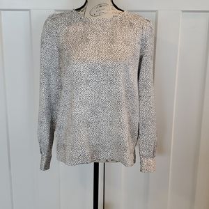 Loft white and black dotted top